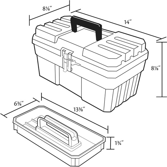 Plastic Art/Craft/Medical/Tool Storage Box - 14” clear with removable tray - Picture 4 of 9